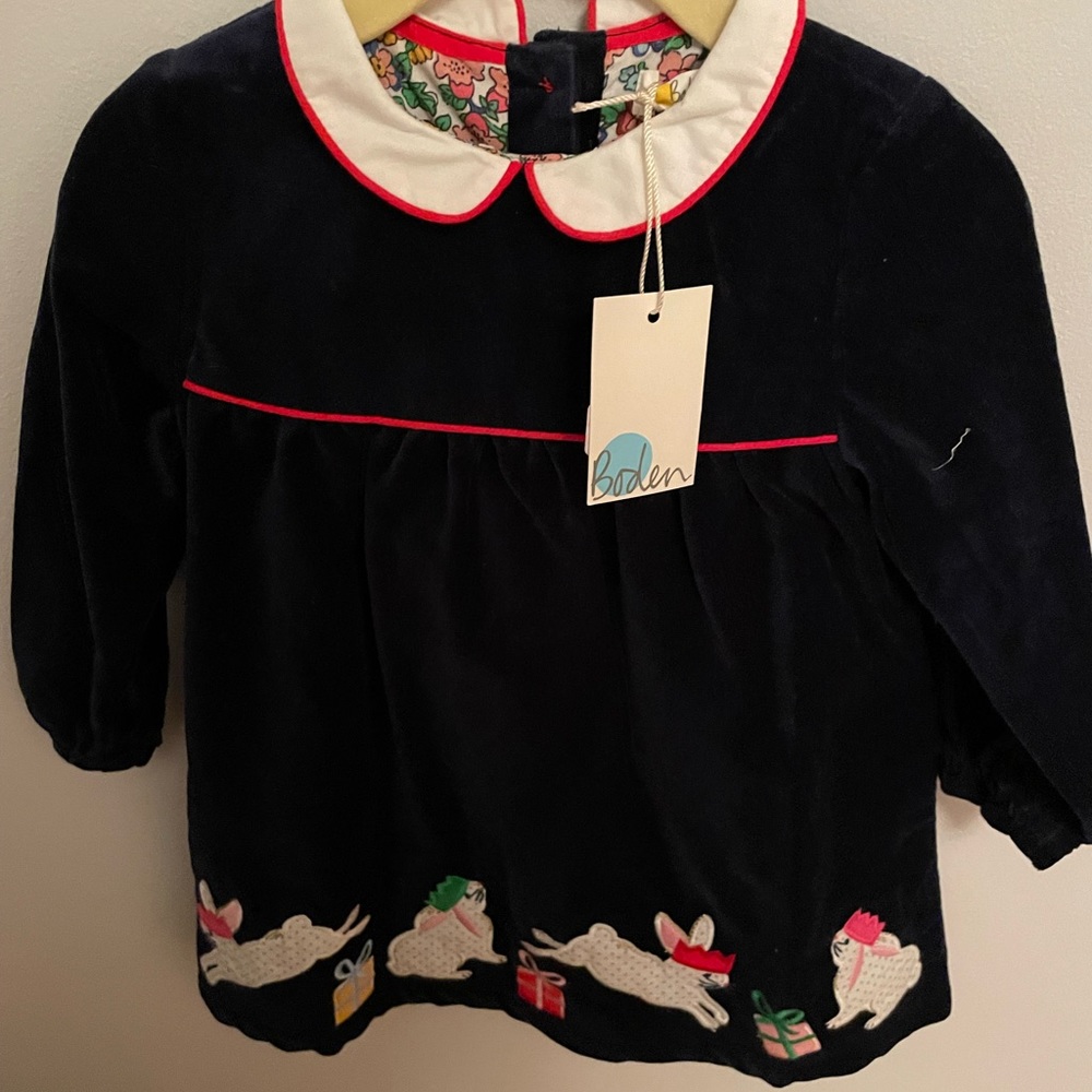 NWT Baby Boden Navy Dress